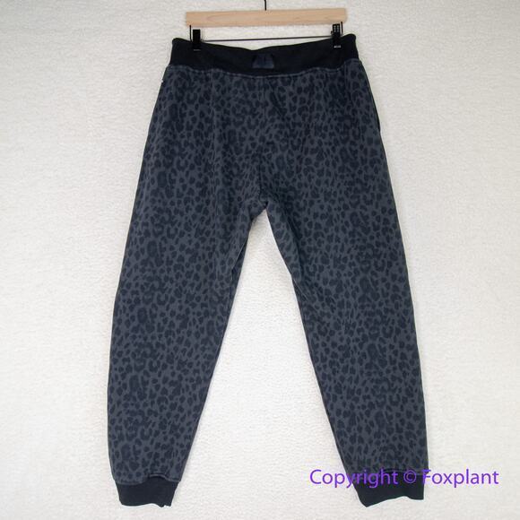 New! Victoria's Secret Cotton High-Rise Fleece Lace-Up Jogger Pants leopard,  XL - Picture 9 of 14